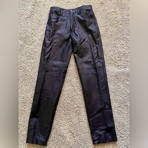 Vintage Intro Black Leather Mens Pants in Size 30